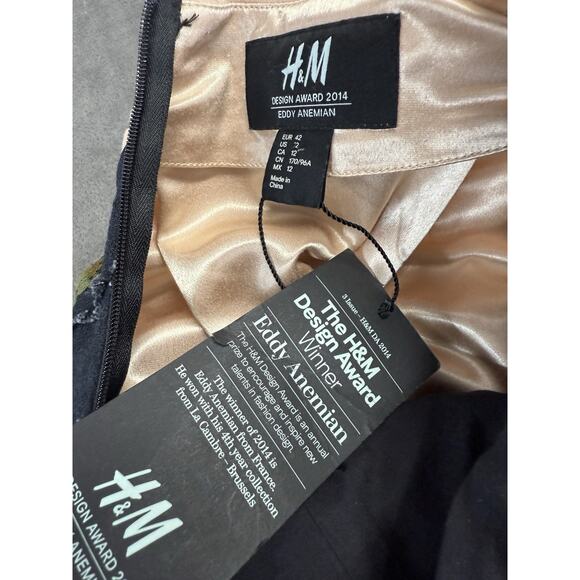 NWT H&M x Eddy Anemian 2014 Runway Blouse Tunic Open Back US 12 - Picture 13 of 13